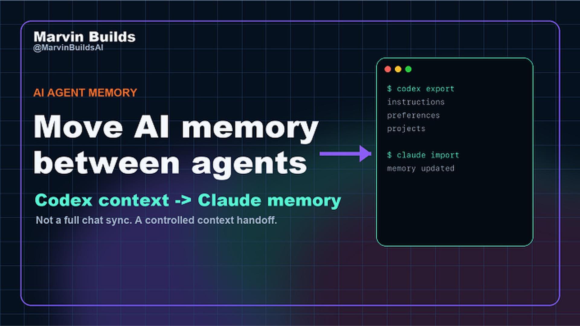 YouTube cover for moving AI memory between agents